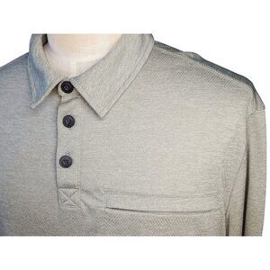 Duluth Trading Co Zip Pocket Polo Shirt Mens XL Light Gray Armachillo Cooling